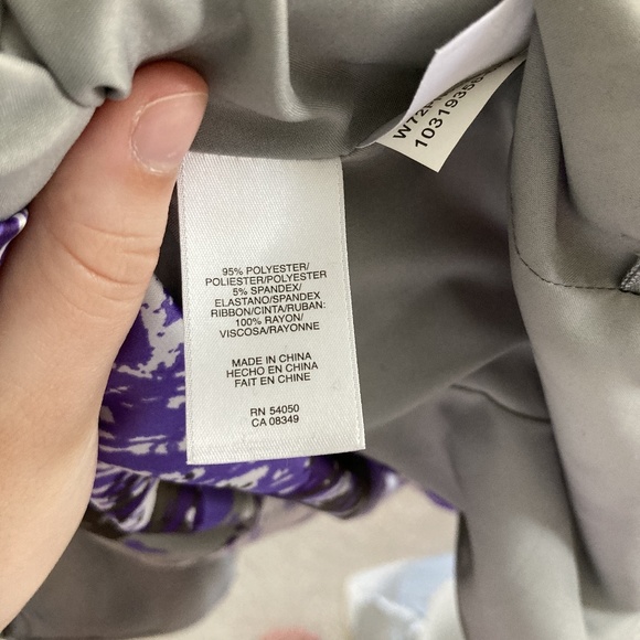 nine west womens 2p purple grey sheath dress belte - Picture 4 of 4